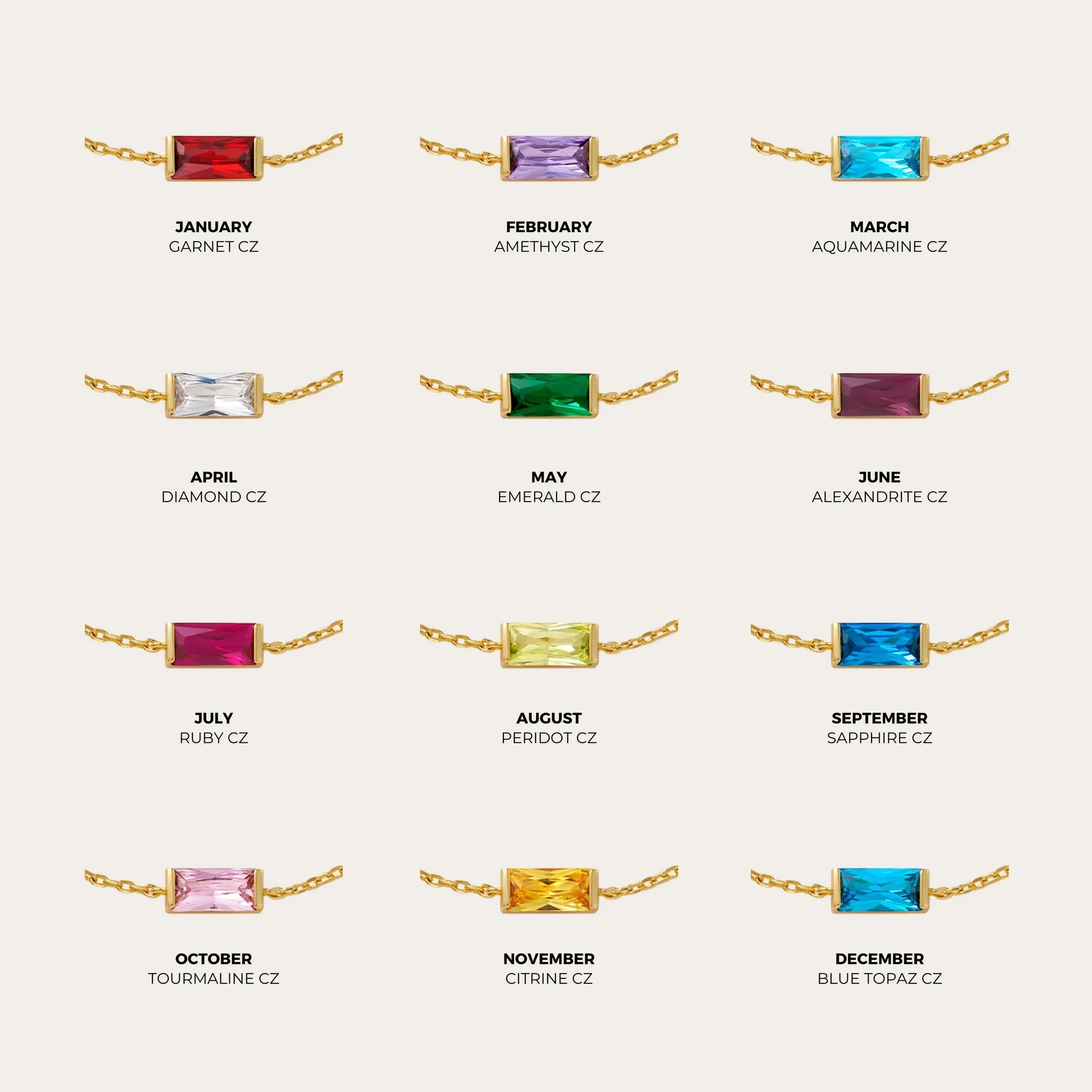 The Birthstone Bracelet (Gold)